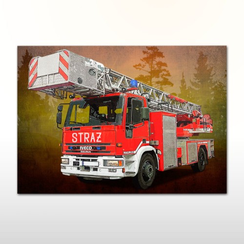 Plakat retro Magirus-Iveco Straż Pożarna