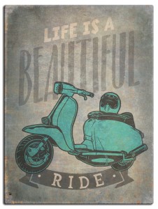 Tabliczka Retro Life is Beautiful Ride 