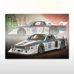 Plakat retro Lancia Beta