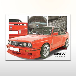 Plakat retro BMW E30 M3