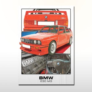 Plakat retro BMW E30 M3 (1)
