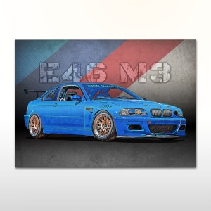 Plakat retro BMW E46 M3