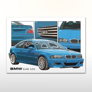 Plakat retro BMW E46 M3 (1)