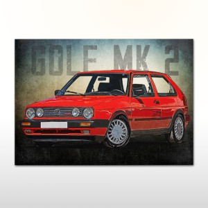 Plakat retro Volkswagen Golf Mk 2