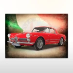 Plakat retro Alfa Romeo 2000 Touring Spider