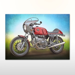 Plakat retro BMW R100 Cafe Racer