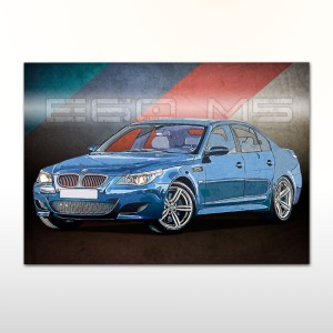 Plakat retro BMW E60 M5