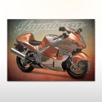 Plakat retro Suzuki GSX 1300 R Hayabusa