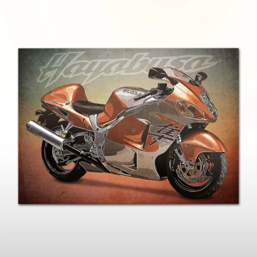 Plakat retro Suzuki GSX 1300 R Hayabusa