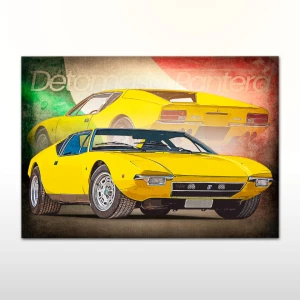 Plakat retro Detomaso Pantera