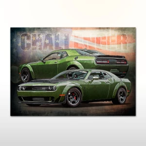 Plakat retro Dodge Challenger Demon
