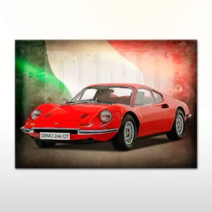Plakat retro Ferrari 246GT Dino