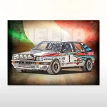 Plakat retro Lancia Delta