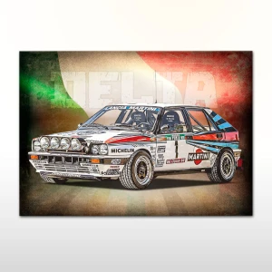 Plakat retro Lancia Delta