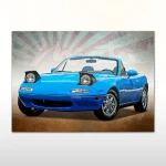 Plakat retro Mazda MX-5 Miata Cabrio