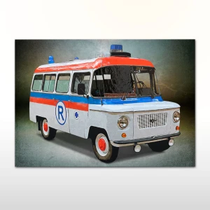 Plakat retro Nysa 522 karetka