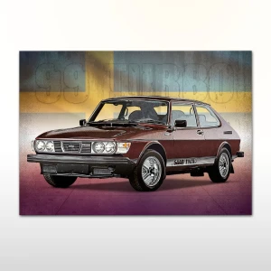 Plakat retro Saab 99 Turbo
