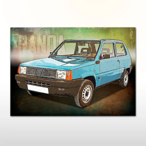 Plakat retro Fiat Panda