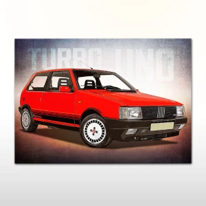 Plakat retro Fiat Uno Turbo