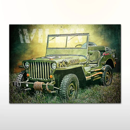 Plakat retro Jeep Willys