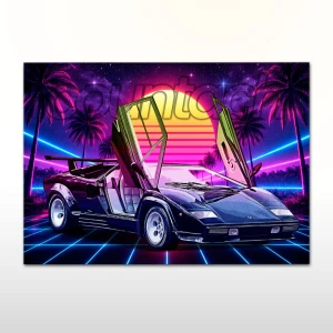 Plakat retro Lamborghini Countach (1)