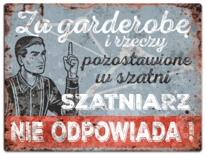 Tabliczka Retro PRL - Szatnia
