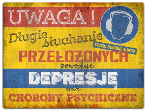 Tabliczka Retro PRL - Ochrona słuchu